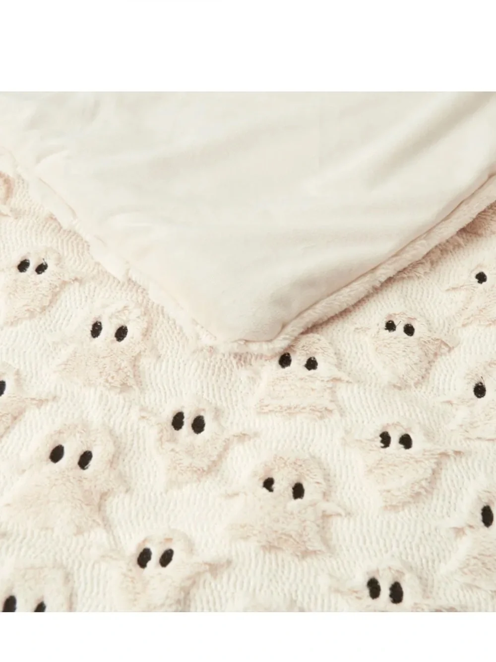 Embroidered Faux Fur Ghost Throw